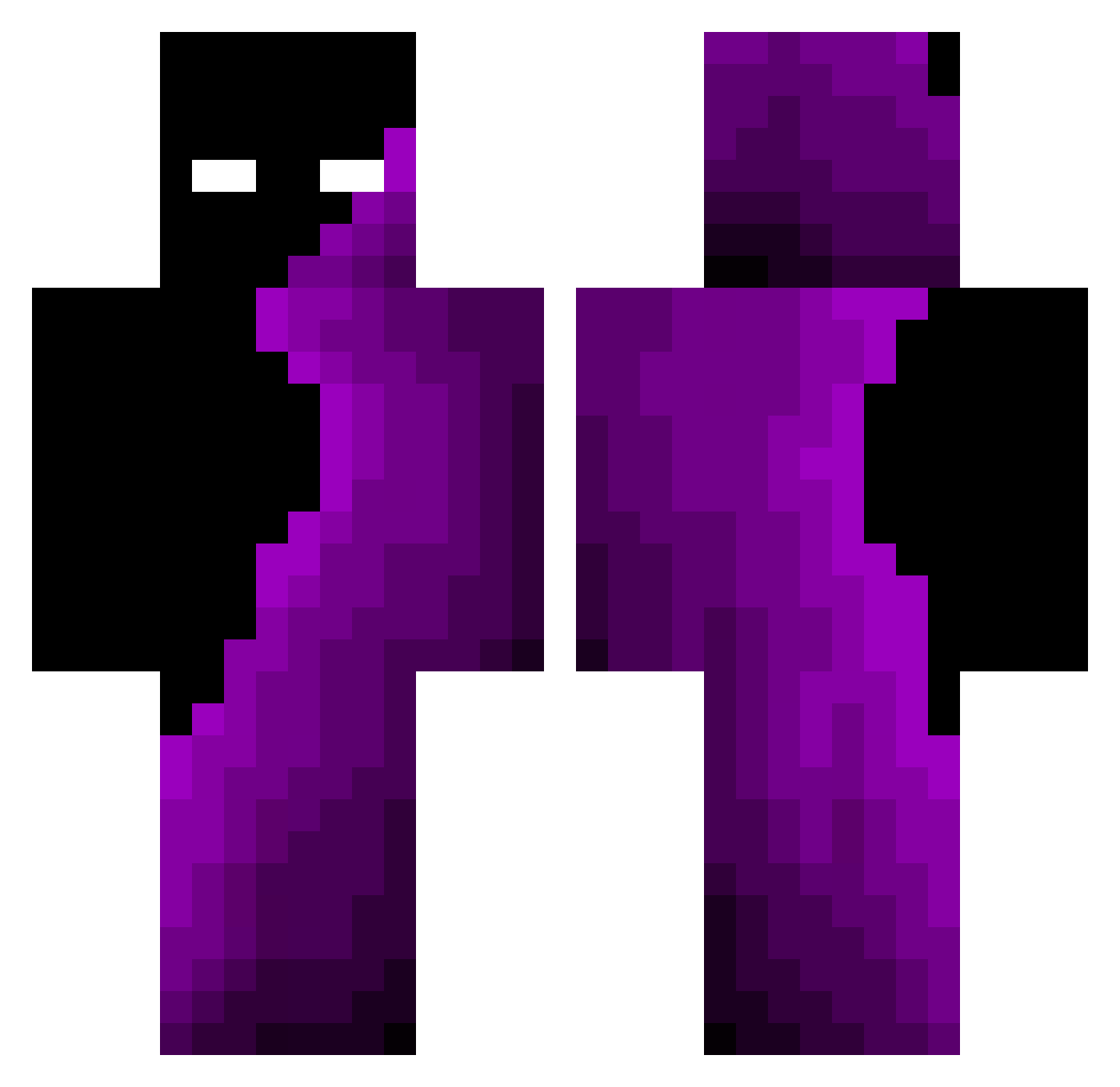 pipoVZX Minecraft skin, front and back view