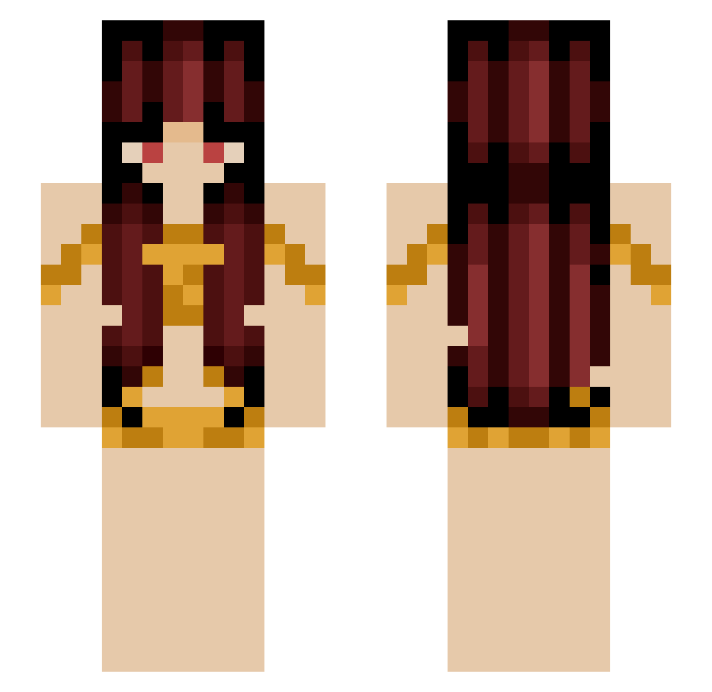 Ellimama Minecraft skin, front and back view