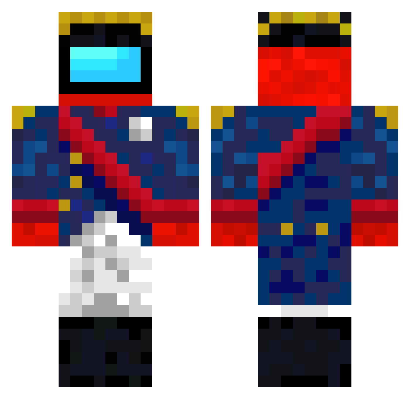 Prowel Minecraft skin, front and back view