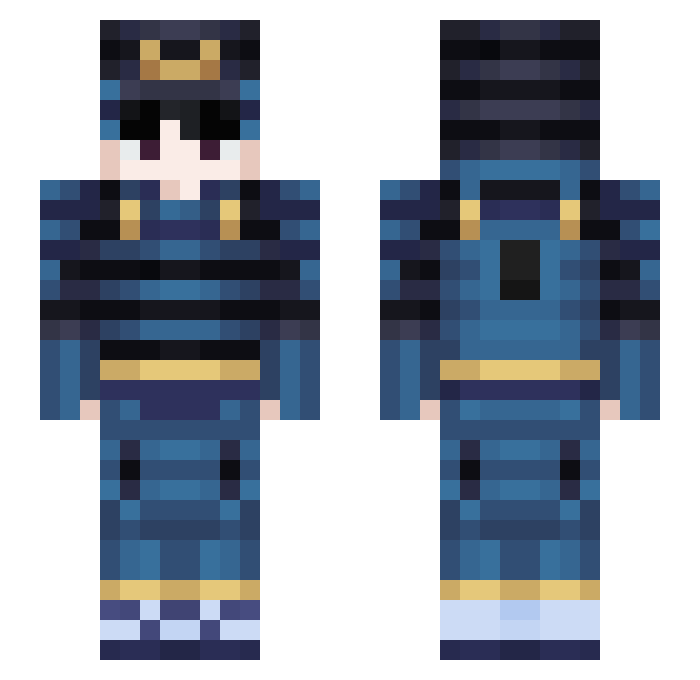 siroshima Minecraft skin, front and back view