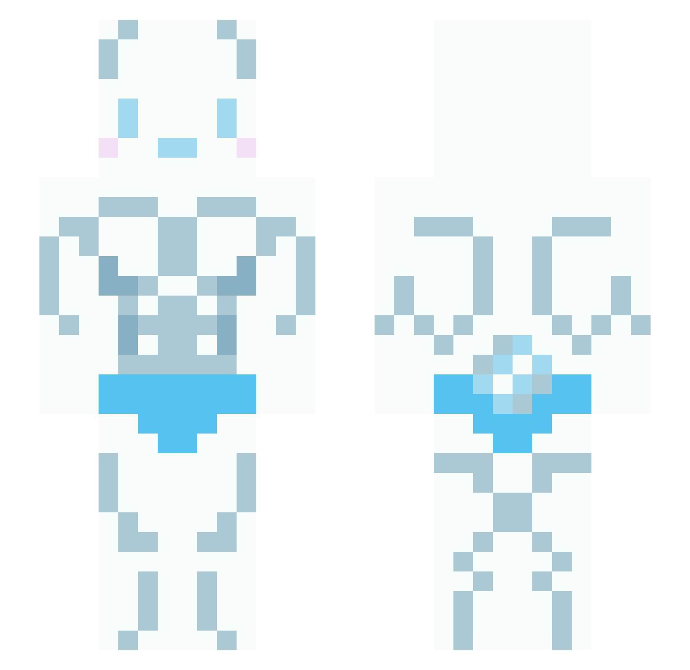 dummythiccluvr Minecraft skin, front and back view