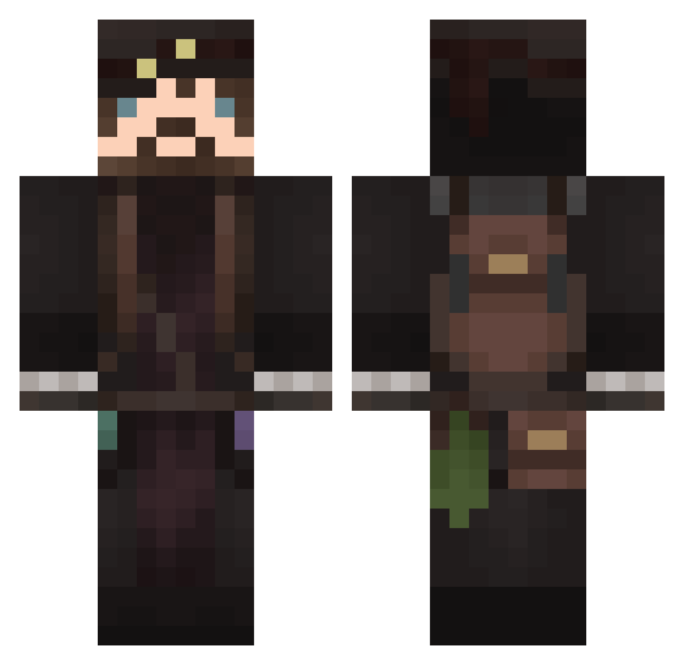 ScruffleMc Minecraft skin, front and back view