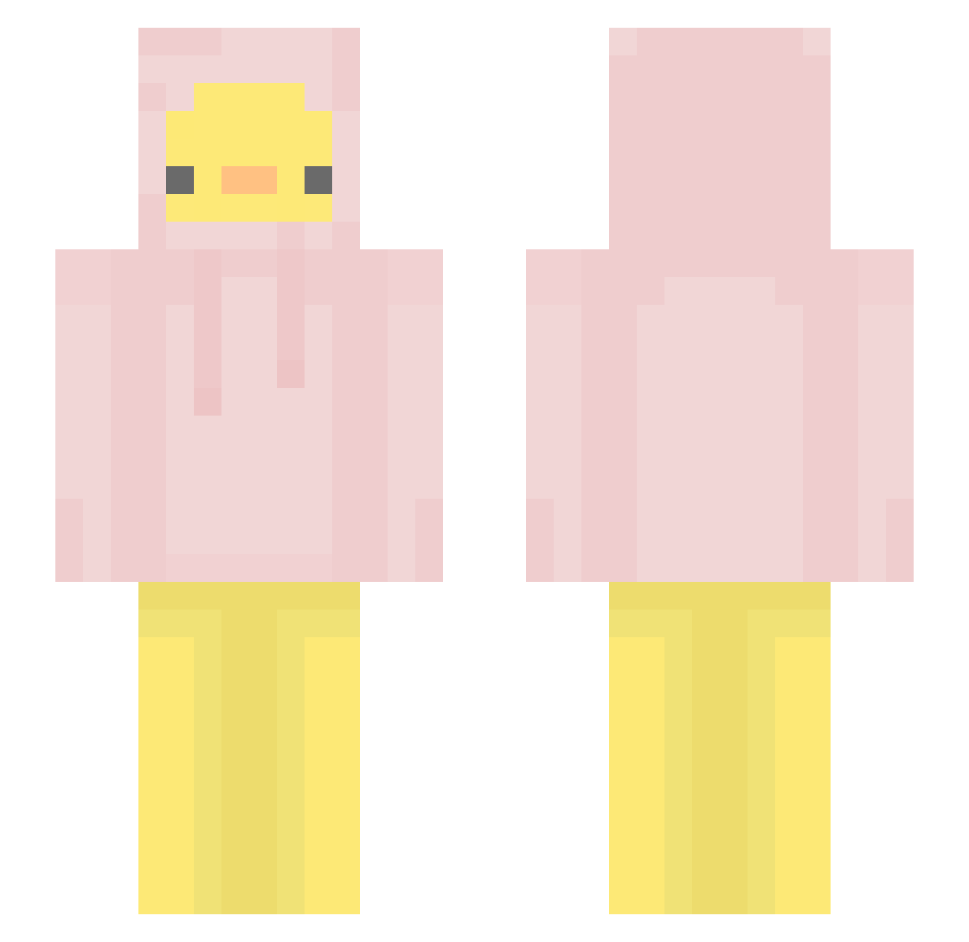 SmileGarfield09 Minecraft skin, front and back view