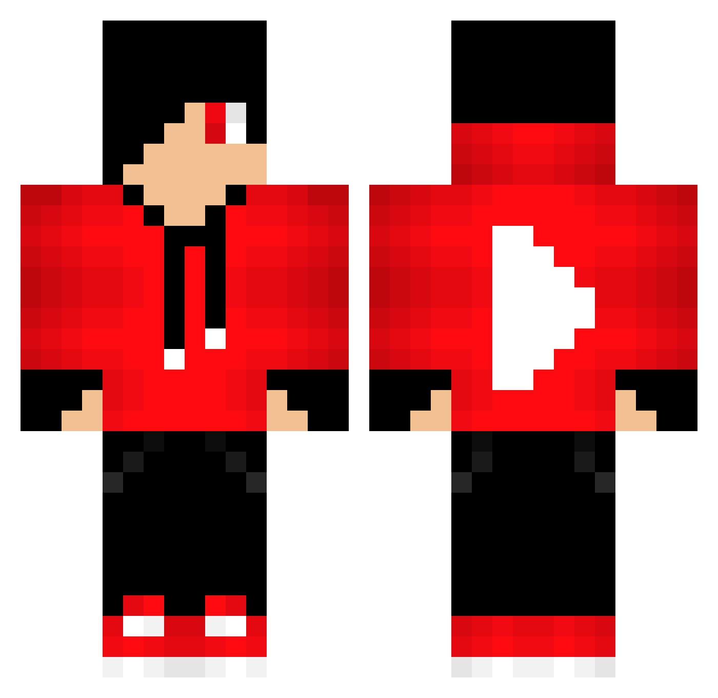 UnBreaded Minecraft skin, front and back view