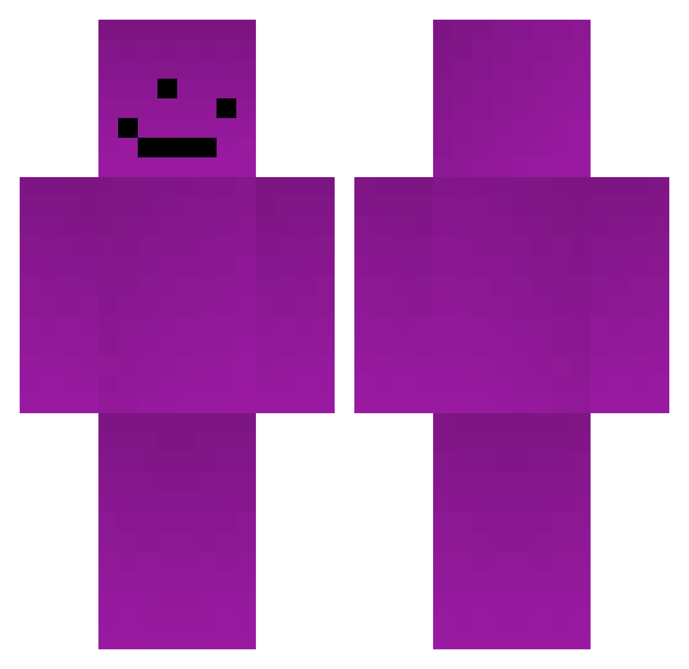 Sybota Minecraft skin, front and back view