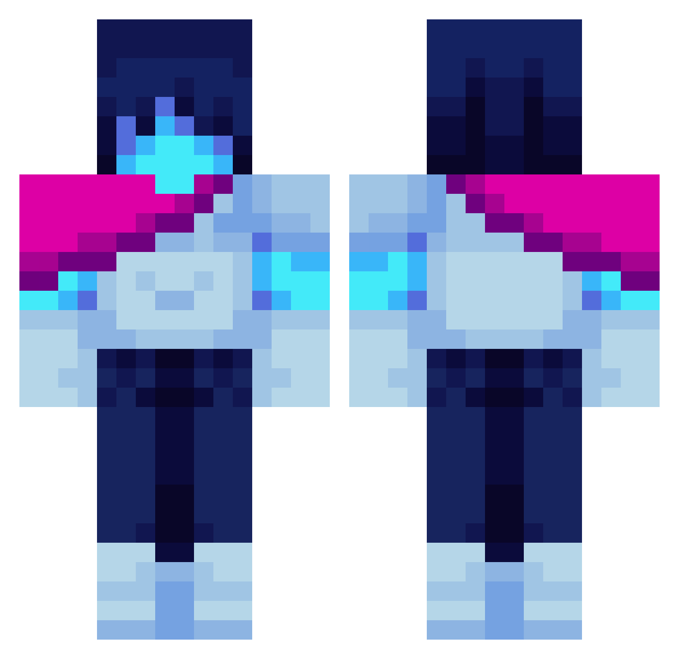 Sharko1011 Minecraft skin, front and back view