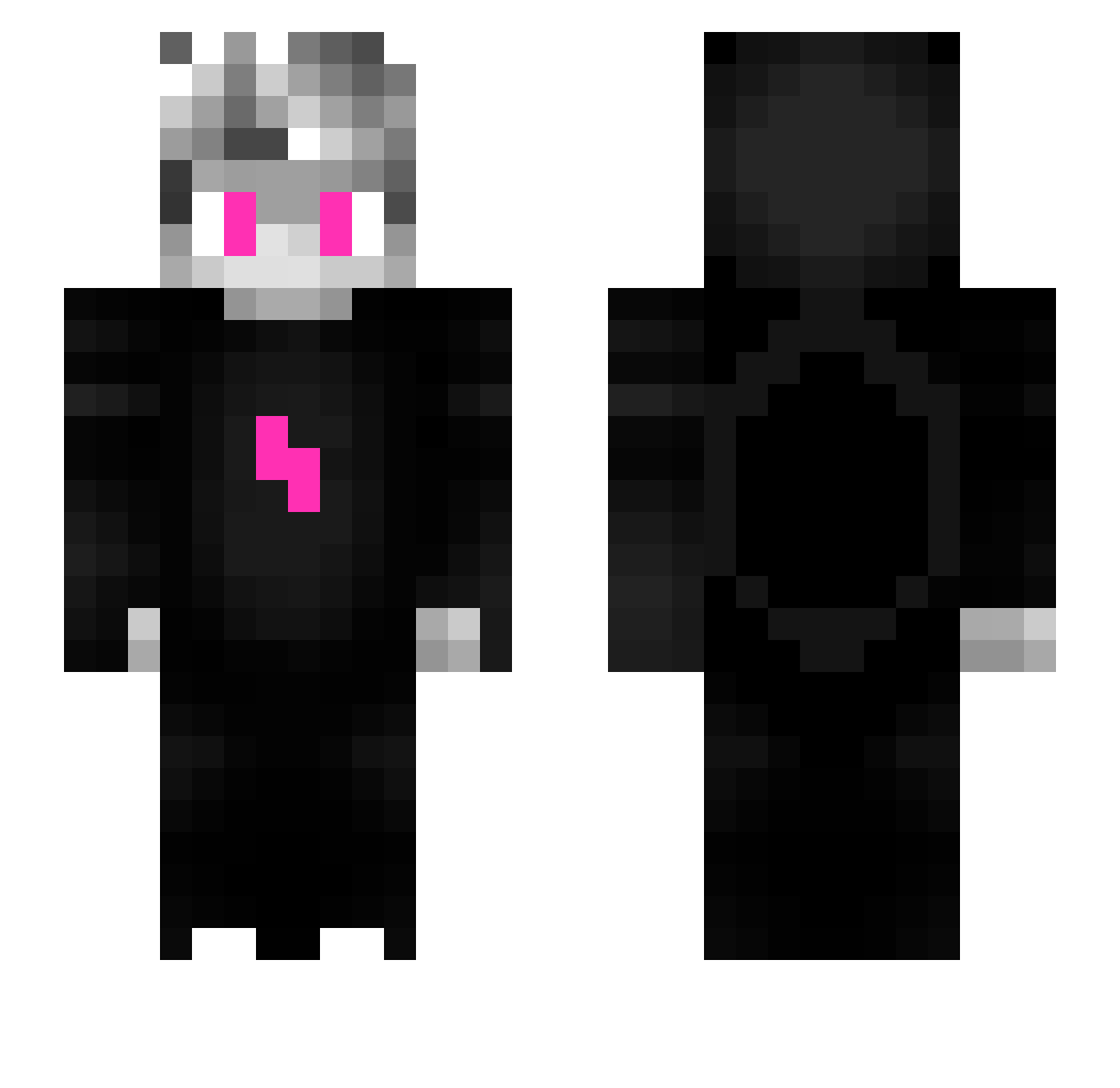 WarMalGut Minecraft skin, front and back view