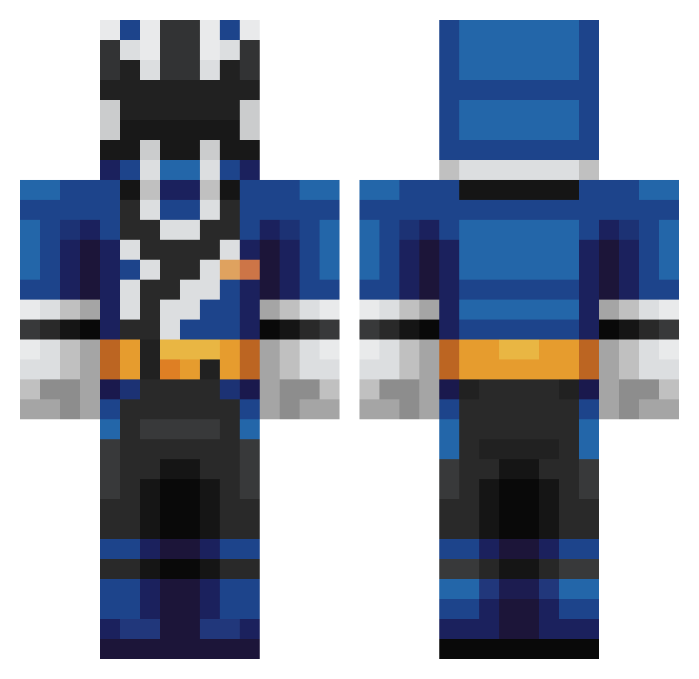 N0TOllie Minecraft skin, front and back view