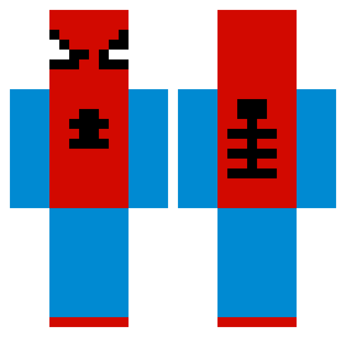 Mixeu_ Minecraft skin, front and back view