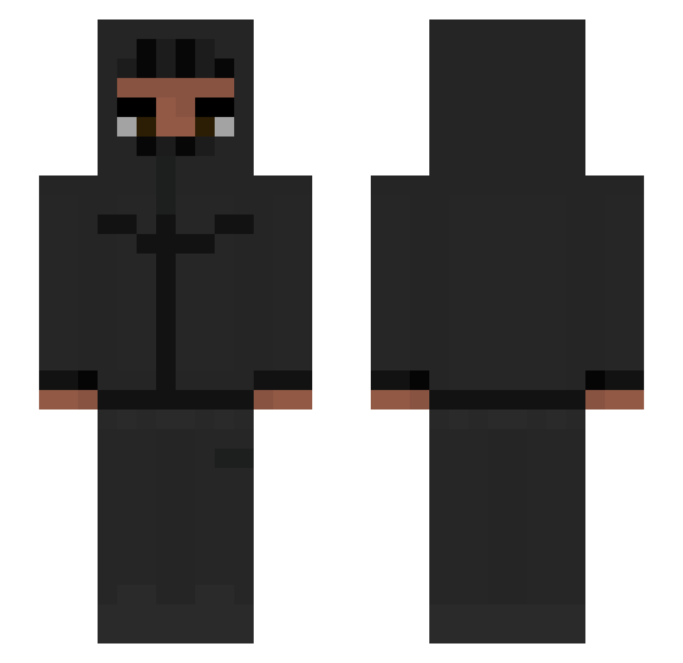 Swervzz Minecraft skin, front and back view