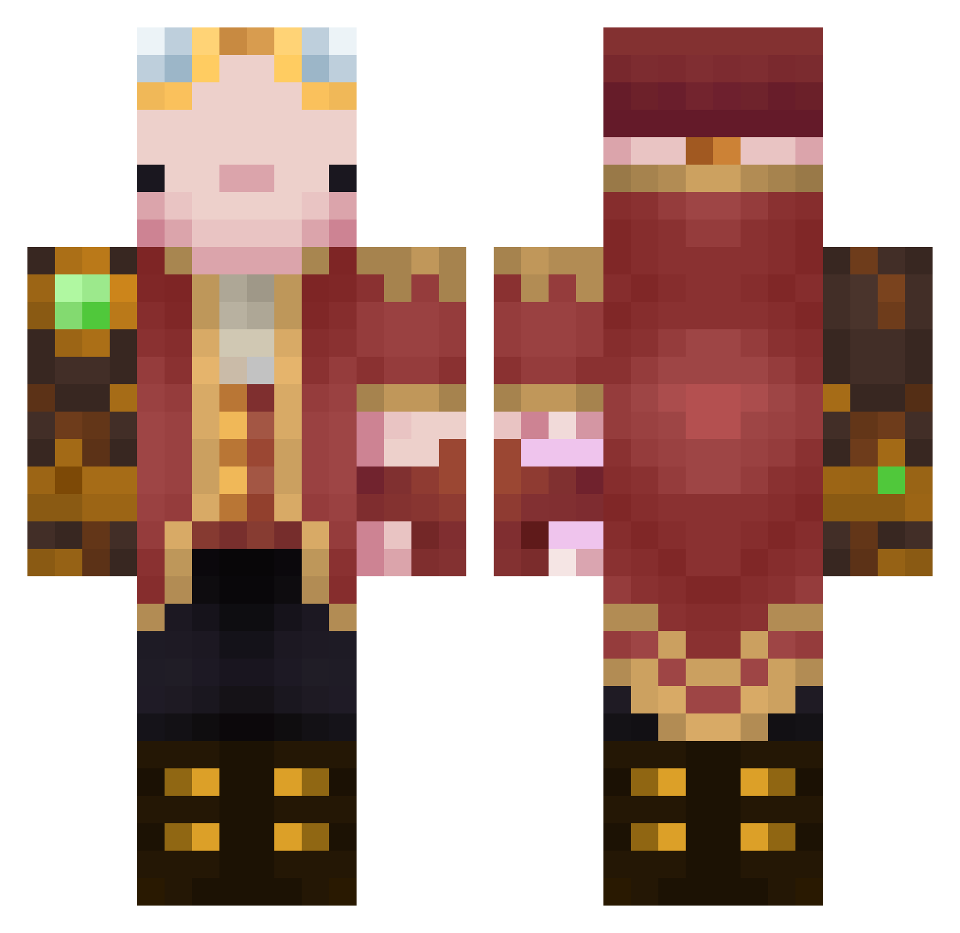 WhereDidChrisco Minecraft skin, front and back view