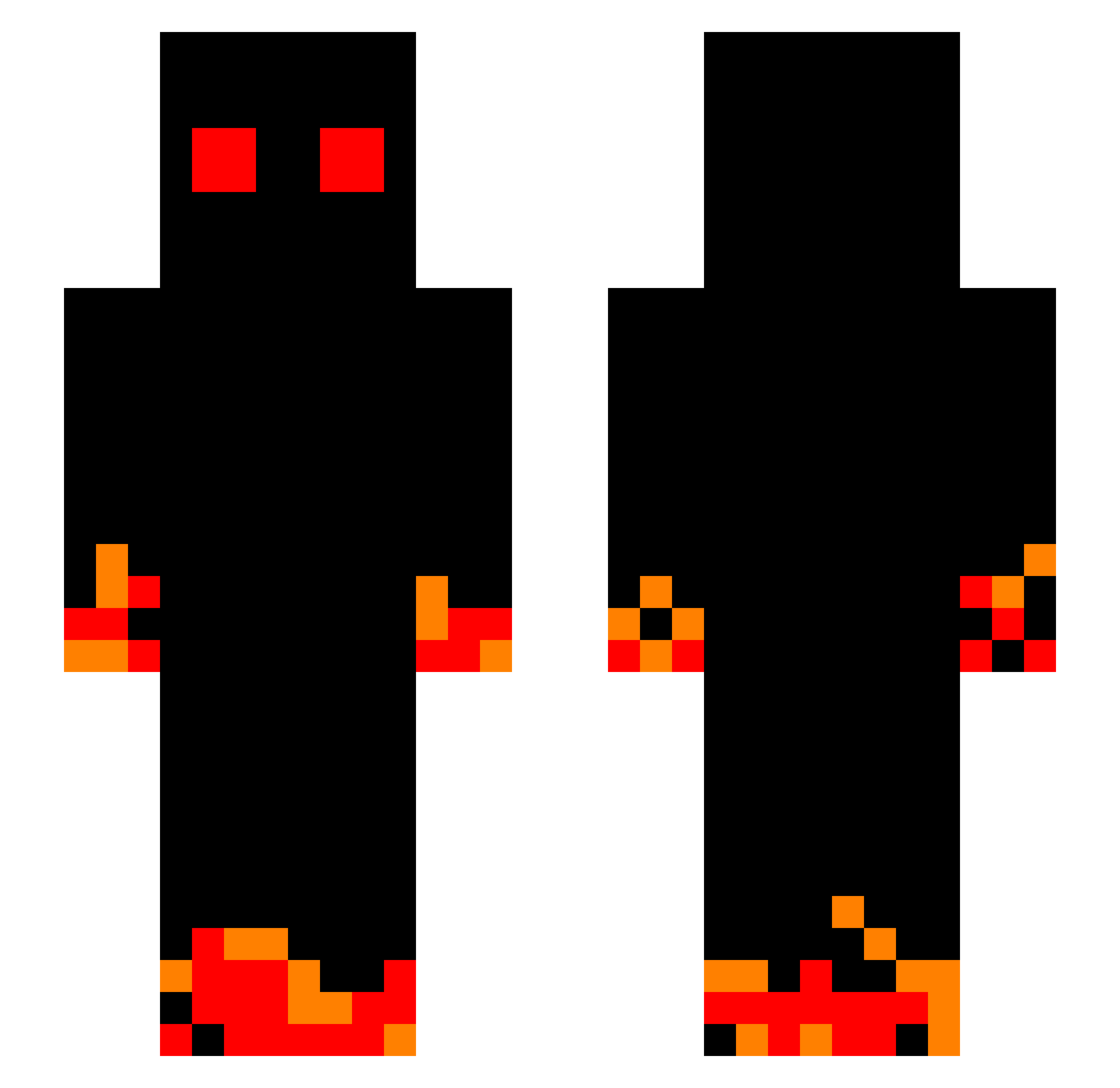 wmzj Minecraft skin, front and back view