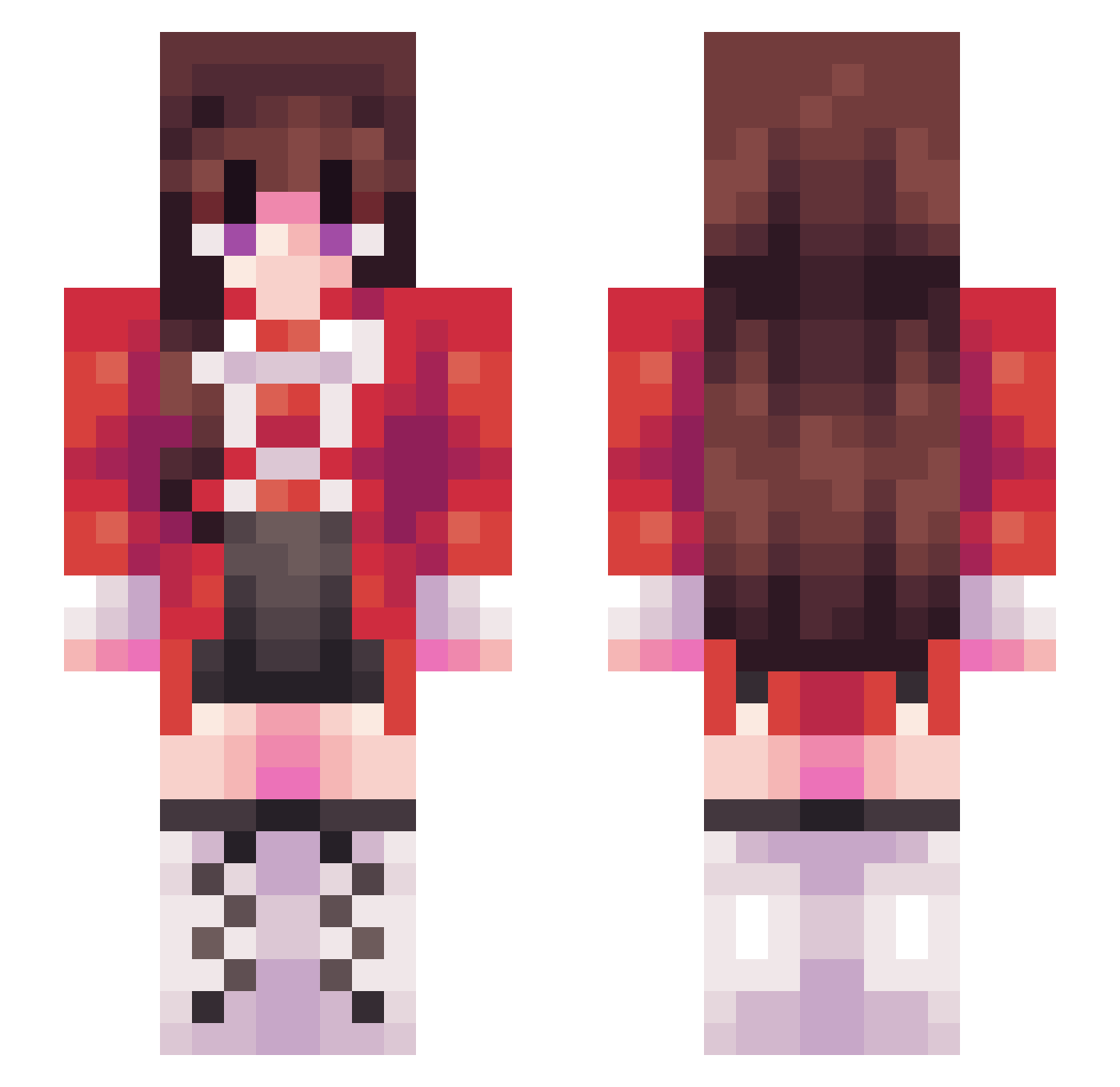VenomousTurtleX Minecraft skin, front and back view