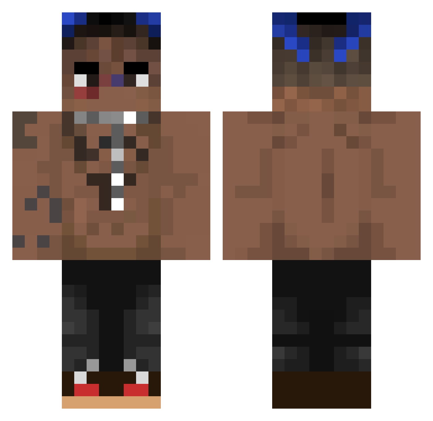 Enderman1235187 Minecraft skin, front and back view