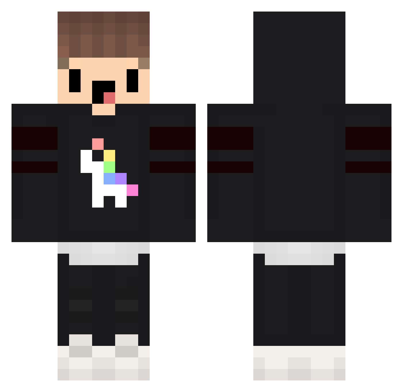 Yarasa_Adam Minecraft skin, front and back view