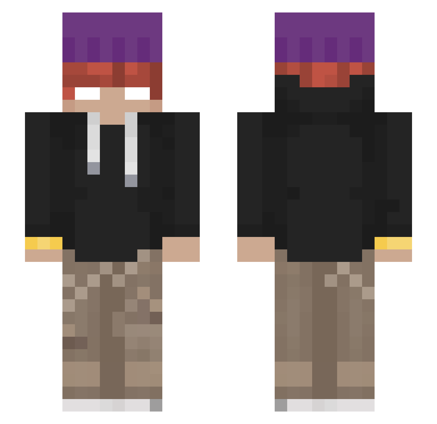 xHypnoYT Minecraft skin, front and back view