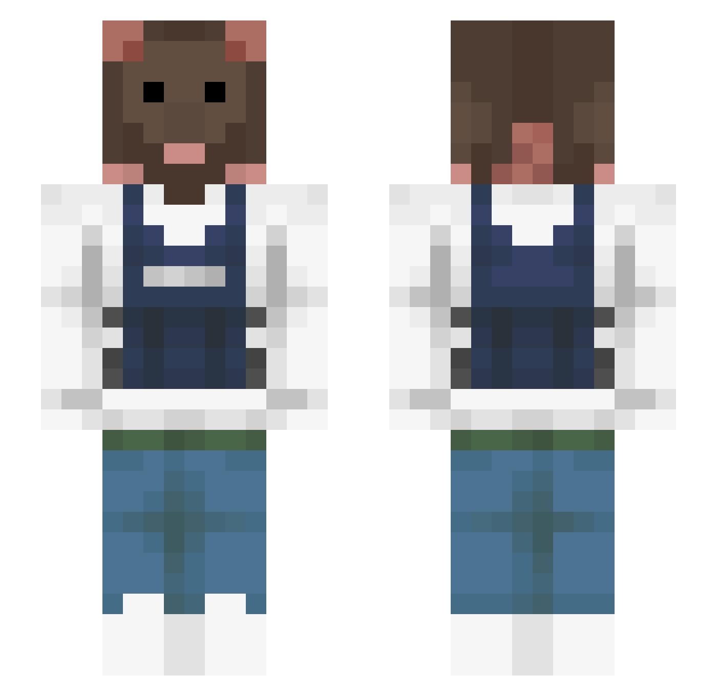 garfyield Minecraft skin, front and back view
