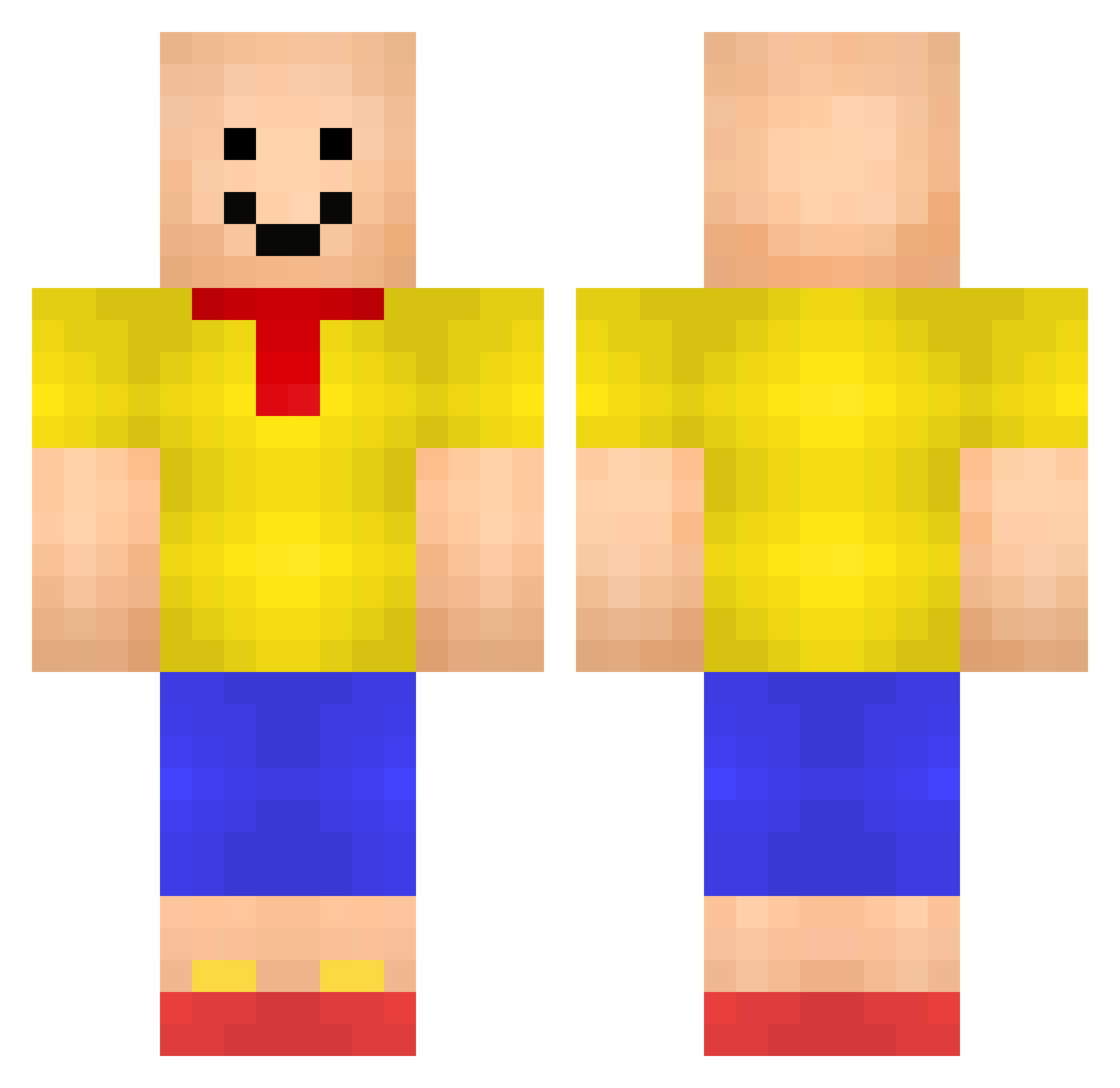 Fanatic Minecraft skin, front and back view