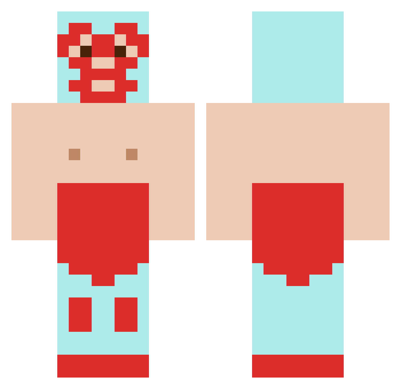 ElMulticuentas Minecraft skin, front and back view