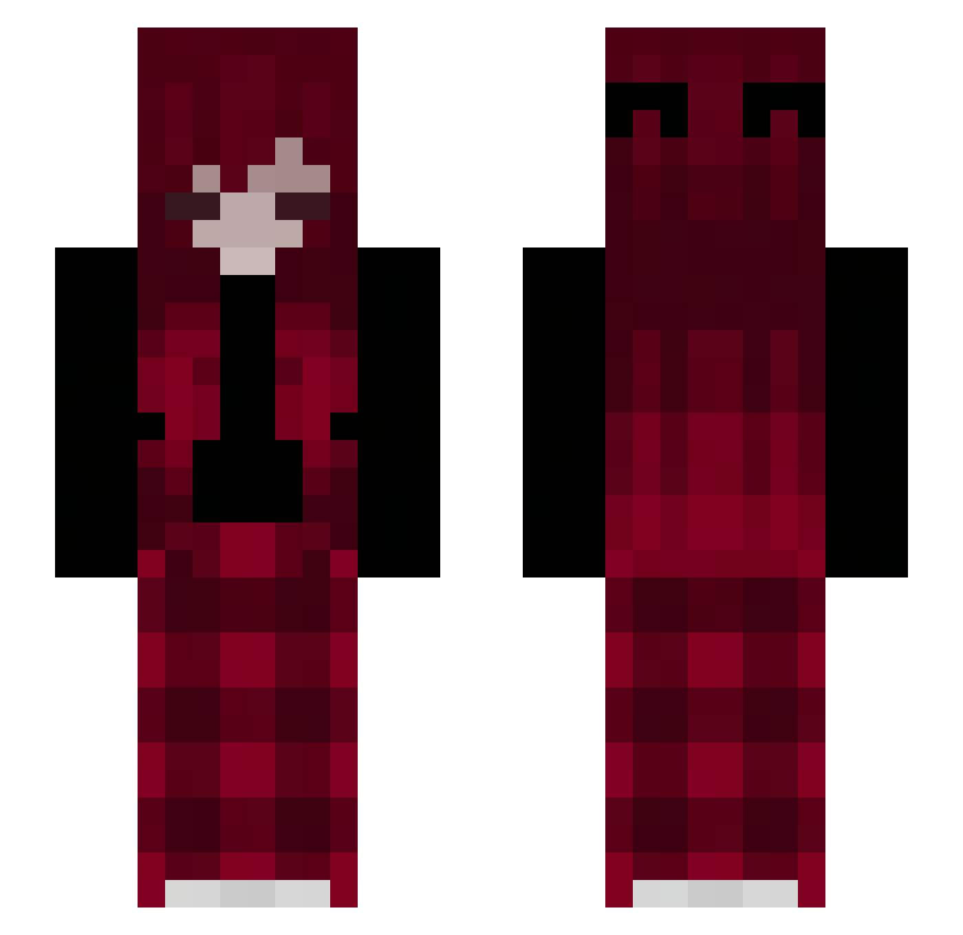 miimsey Minecraft skin, front and back view