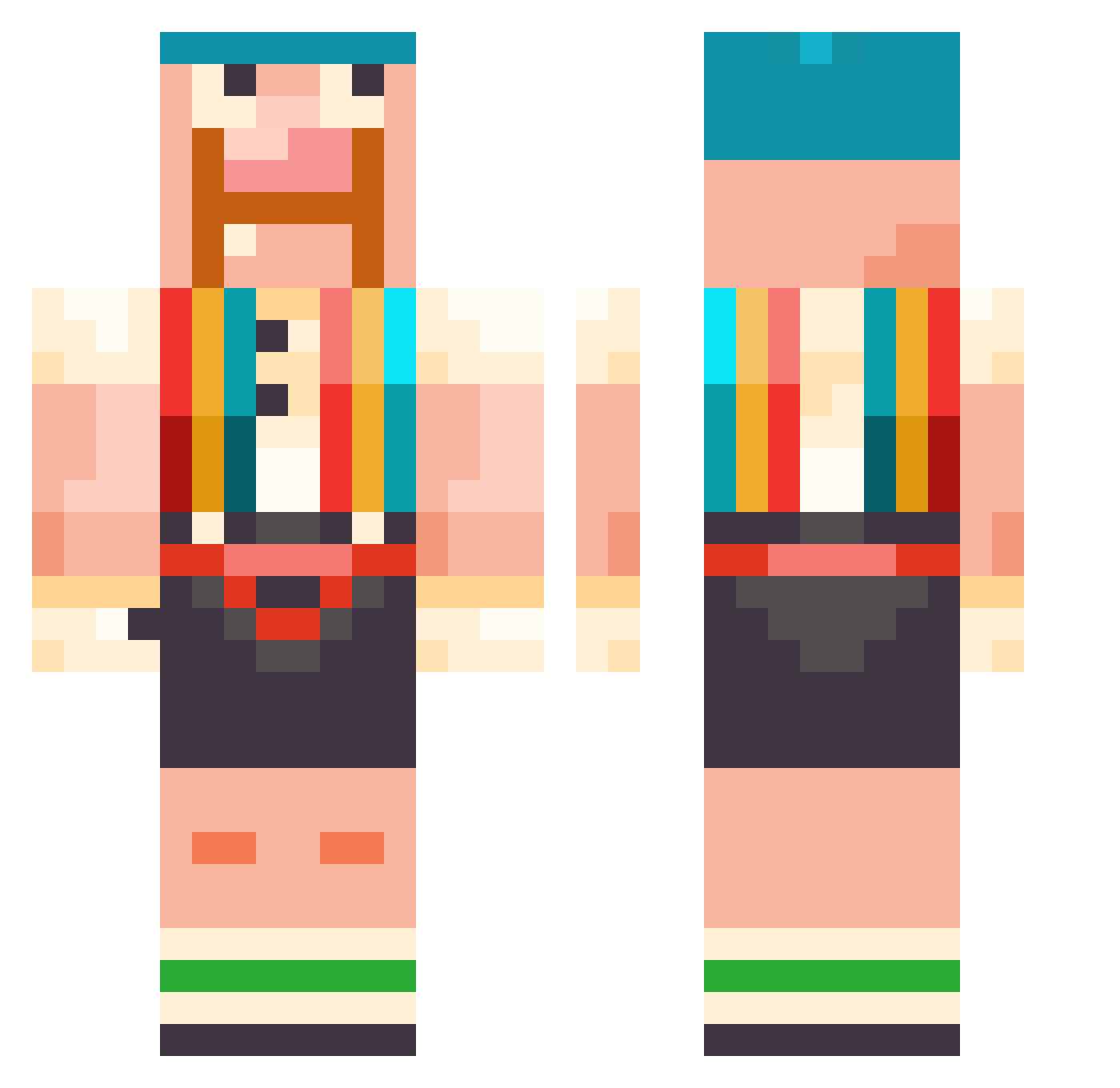 _PatoPato Minecraft skin, front and back view