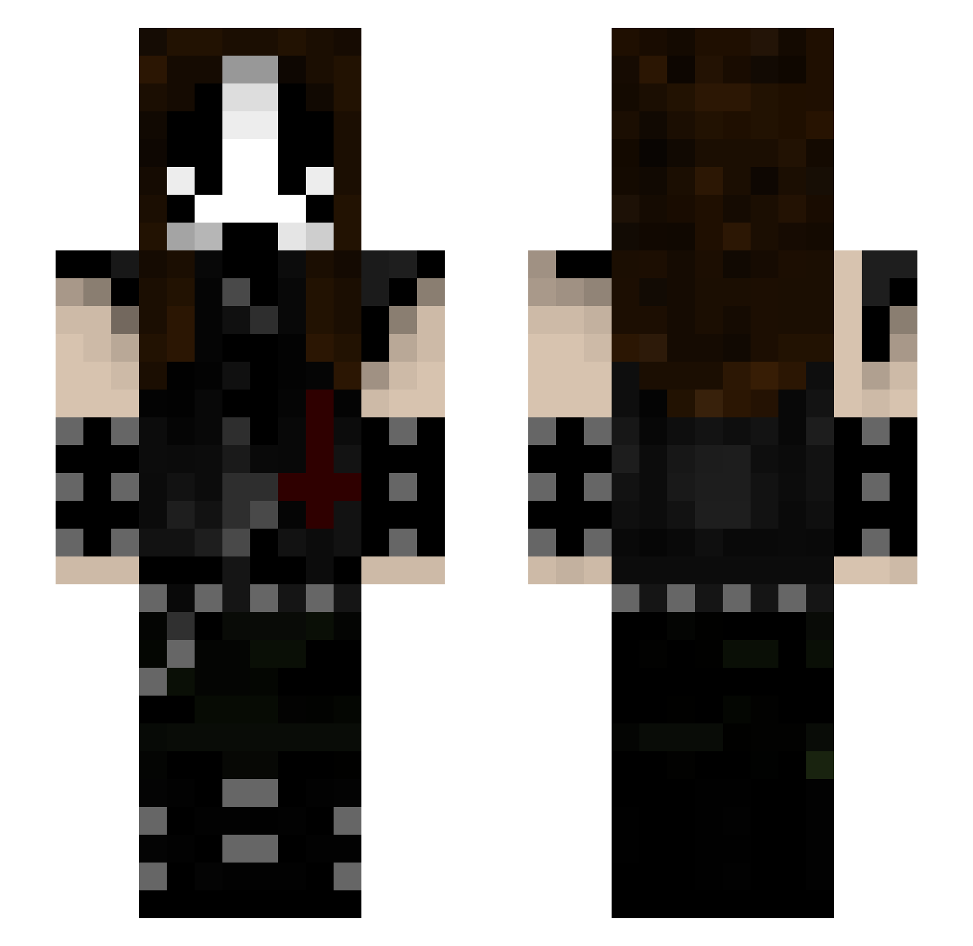 pasiutlige Minecraft skin, front and back view