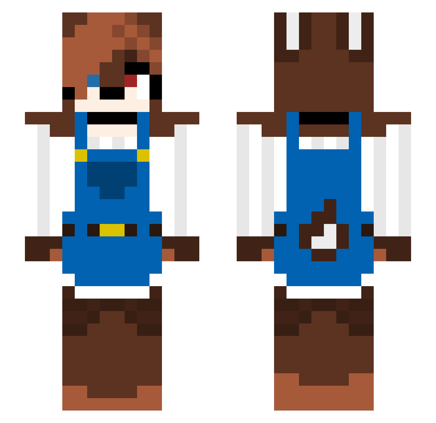 ZeraninVT Minecraft skin, front and back view