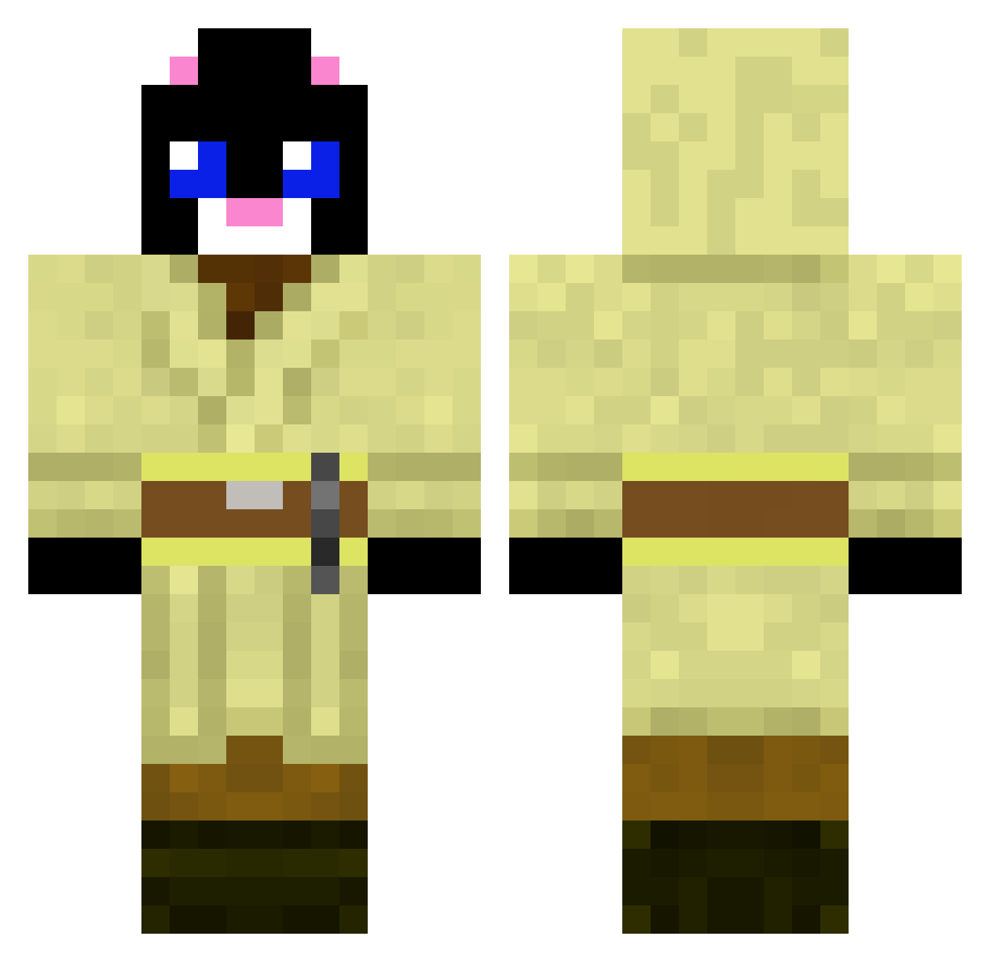 thedarknoob222 Minecraft skin, front and back view