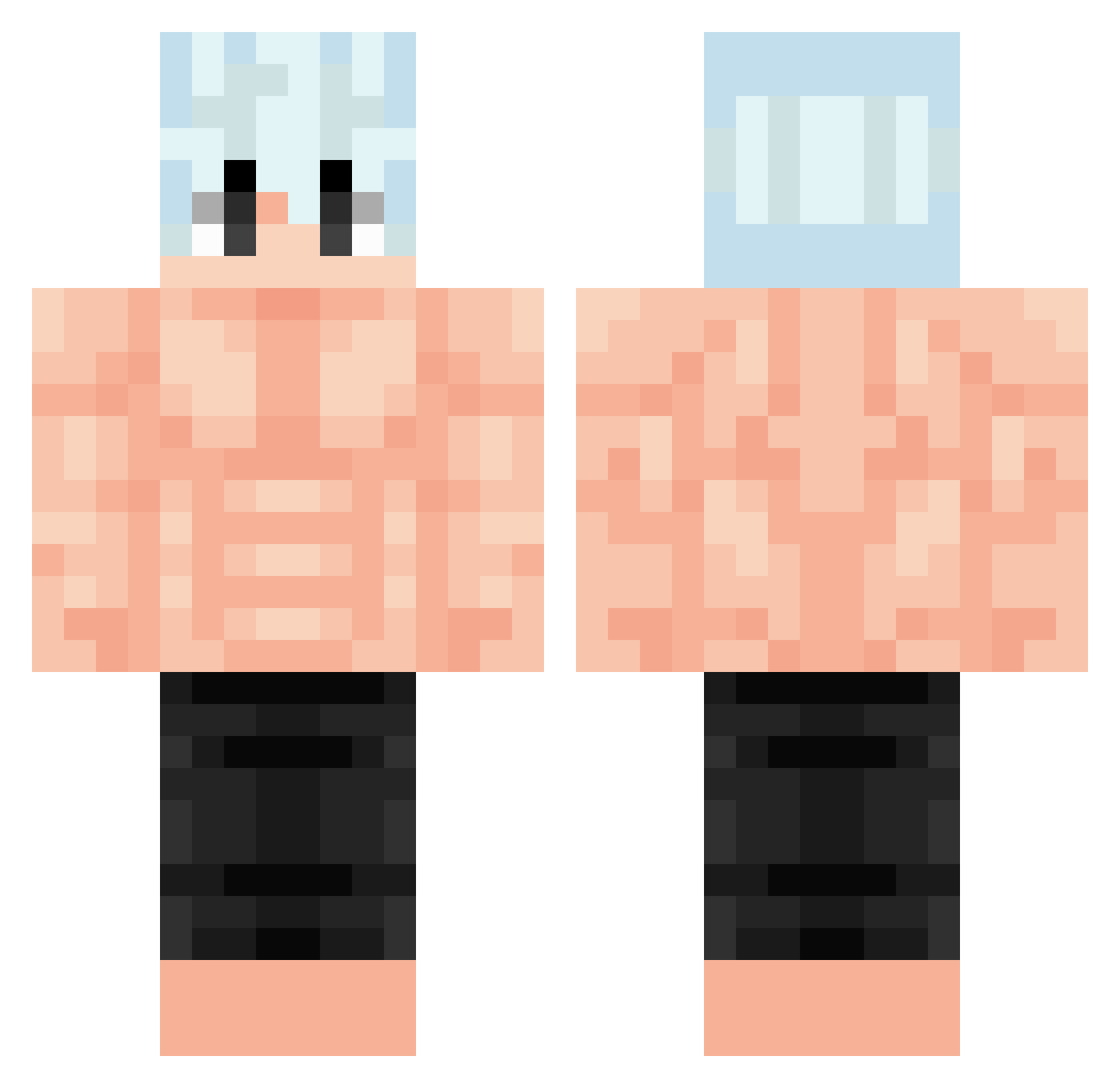 YukiGin_ Minecraft skin, front and back view