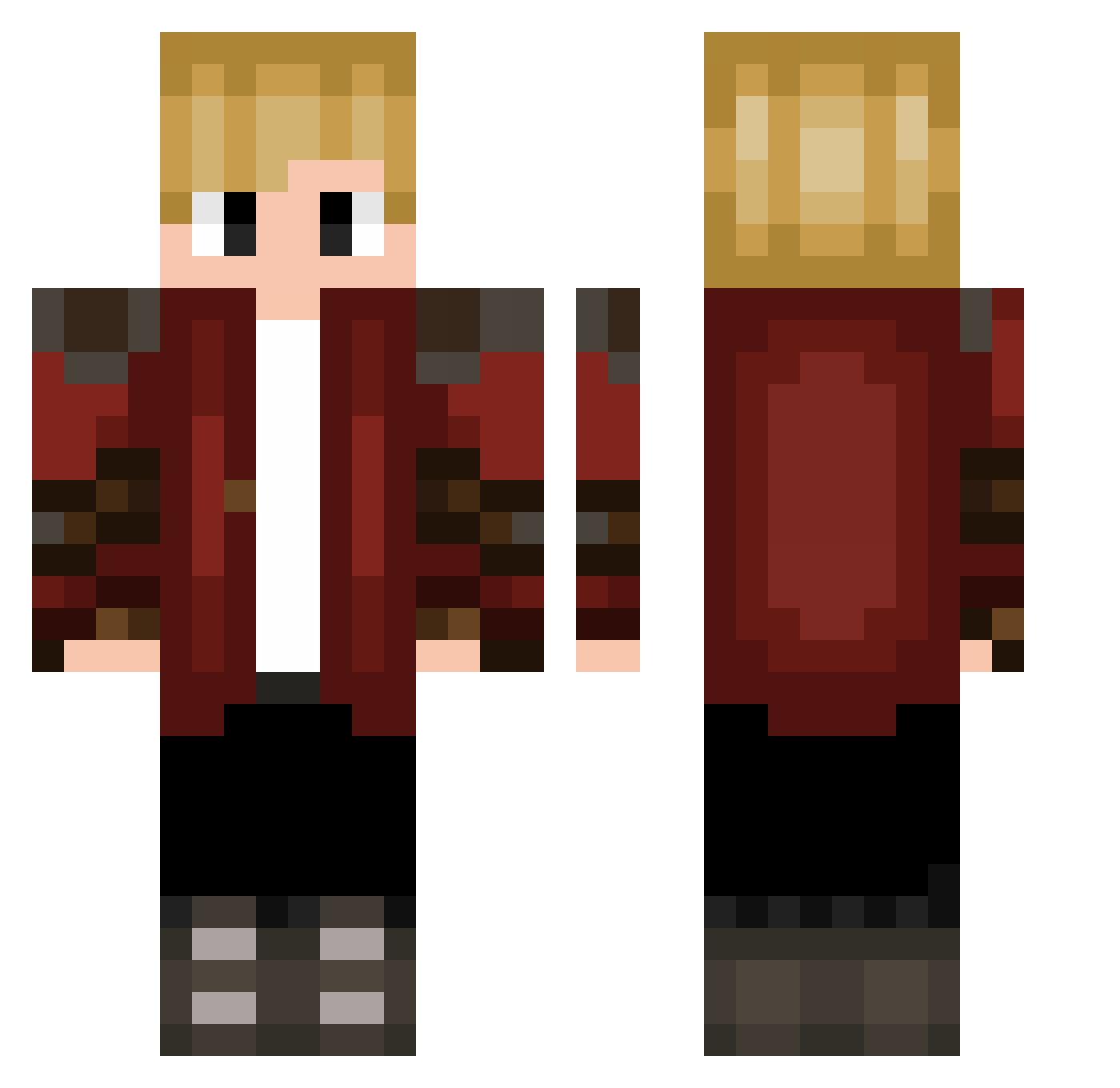 NobleGhoxst Minecraft skin, front and back view
