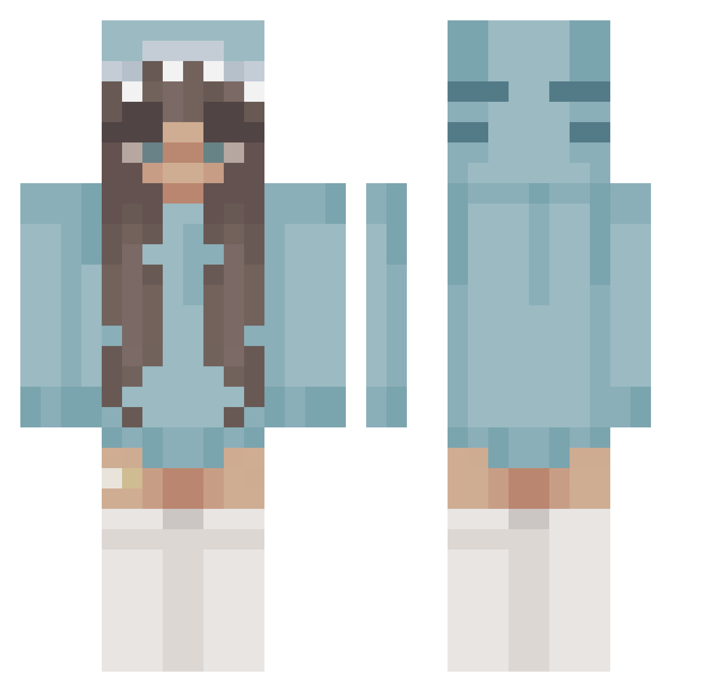 arooita Minecraft skin, front and back view