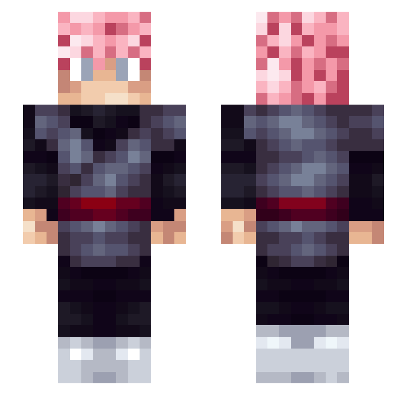 Akadaz Minecraft skin, front and back view