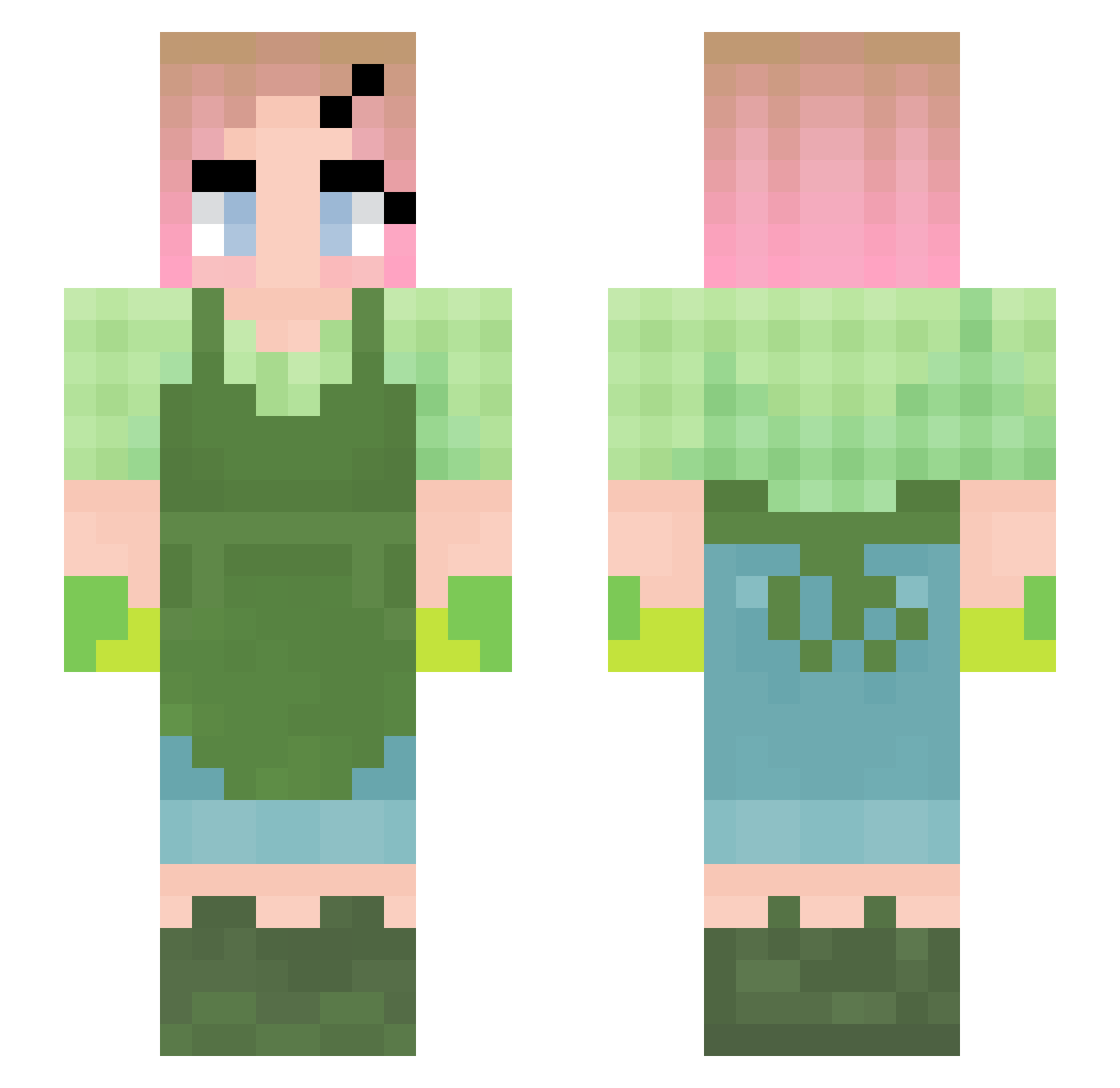 yvesi Minecraft skin, front and back view