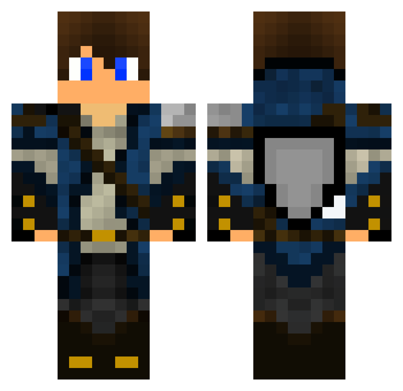 Steve520 Minecraft skin, front and back view