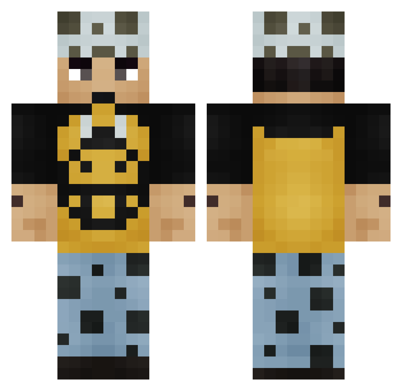 Thiloson Minecraft skin, front and back view