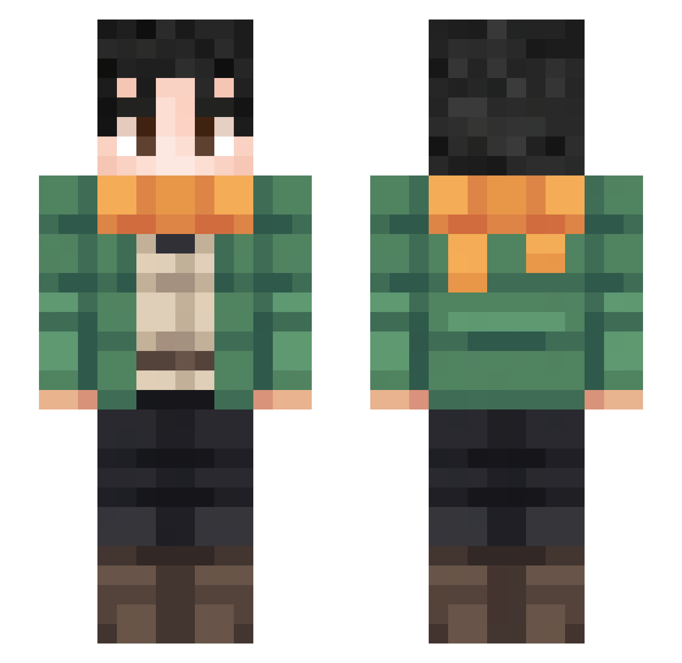 Cursxdemon Minecraft skin, front and back view