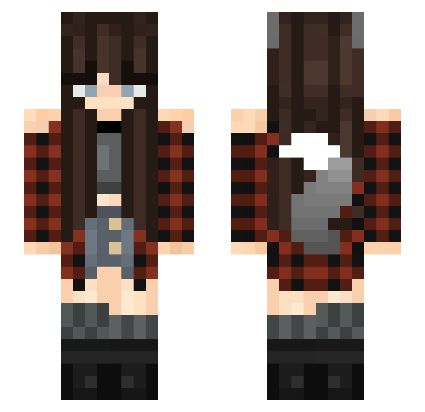 Cozde Minecraft skin, front and back view