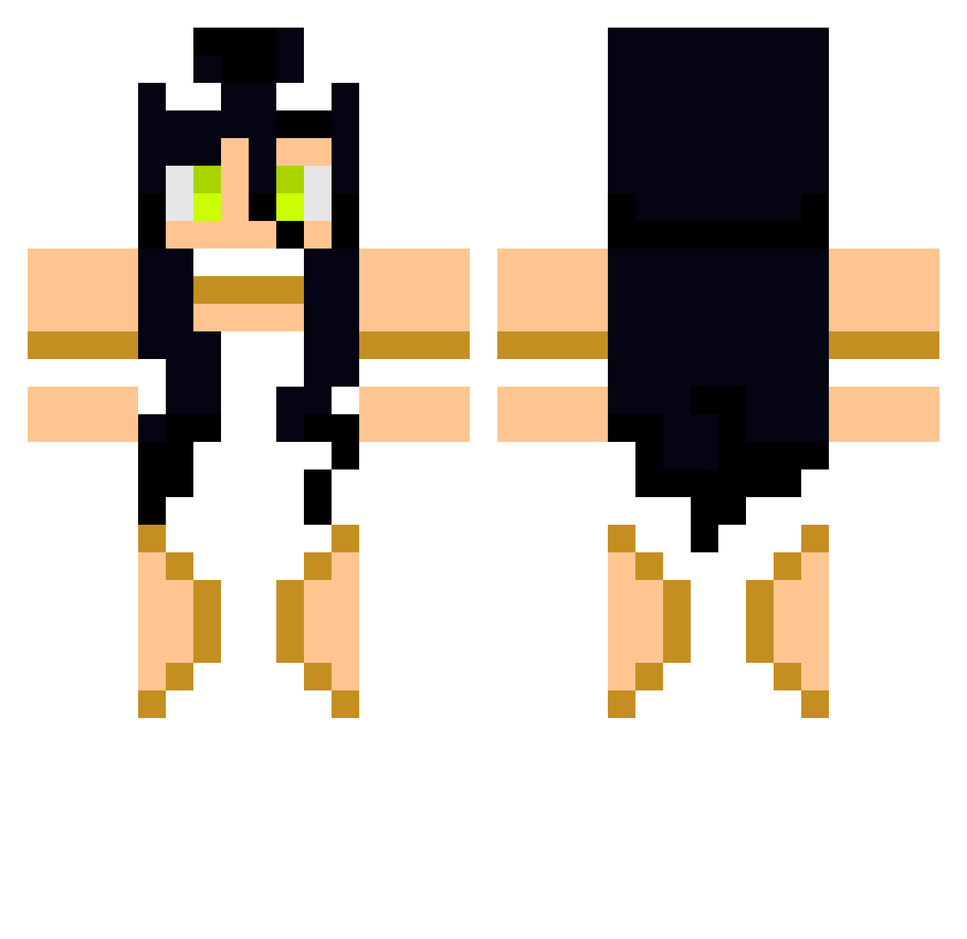 Tsukuyomi Minecraft skin, front and back view