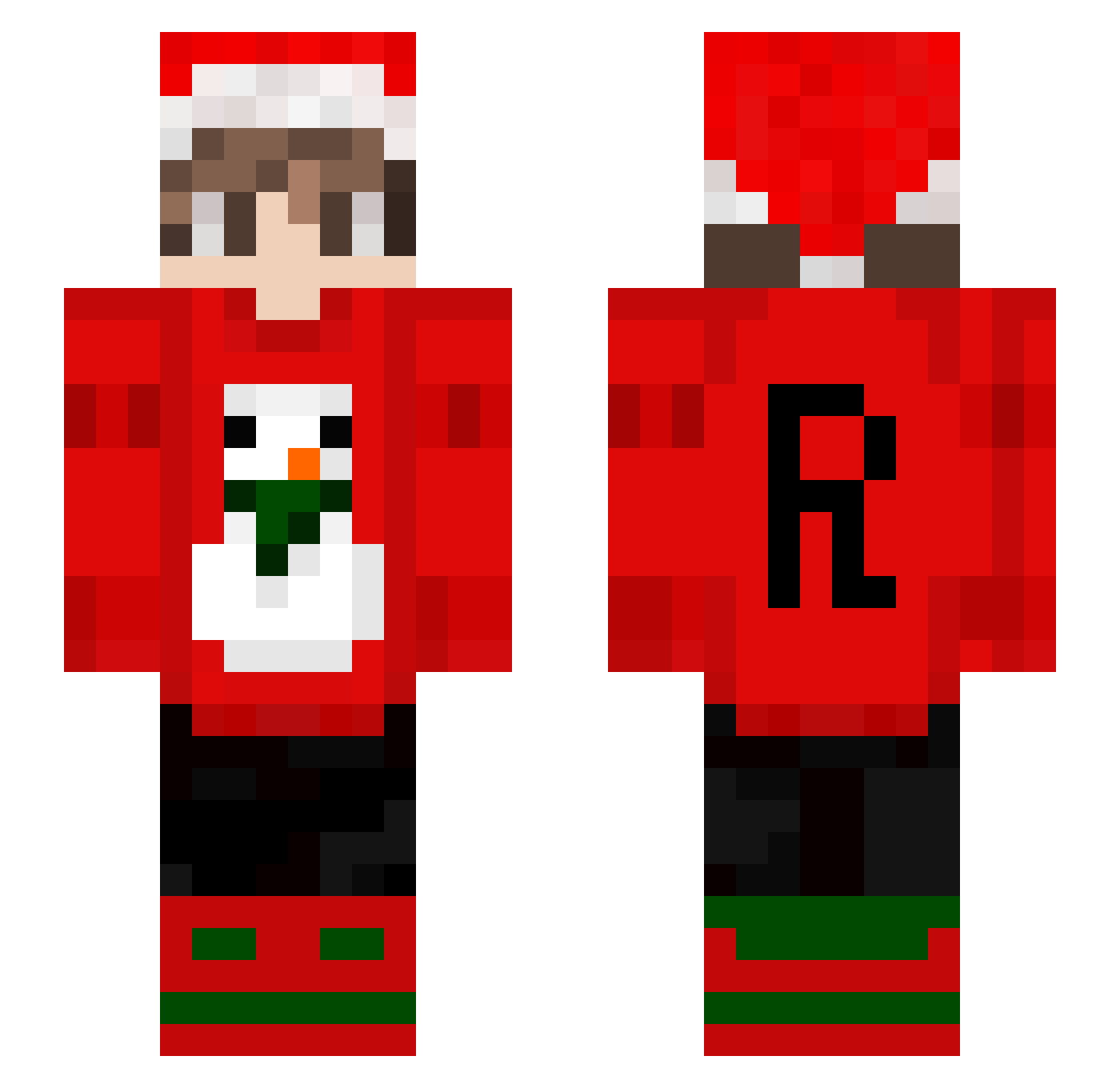 Repad Minecraft skin, front and back view