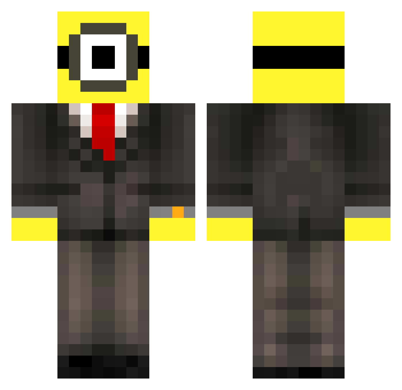 Dueh Minecraft skin, front and back view