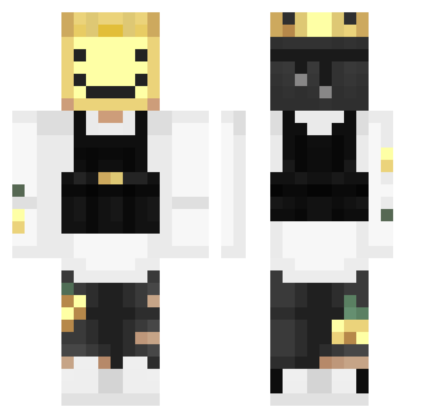 LetFCK Minecraft skin, front and back view