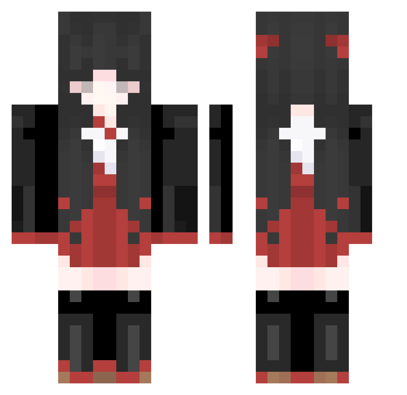 Weimaraner Minecraft skin, front and back view