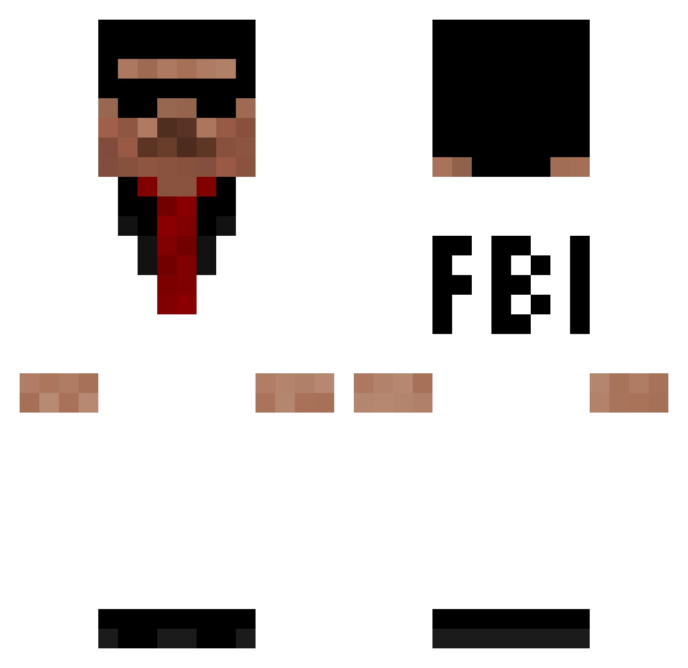 Kropel Minecraft skin, front and back view
