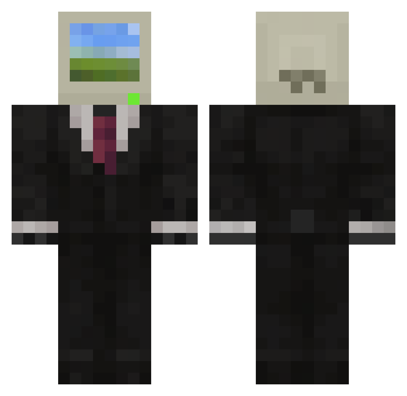 CopyCrispy Minecraft skin, front and back view
