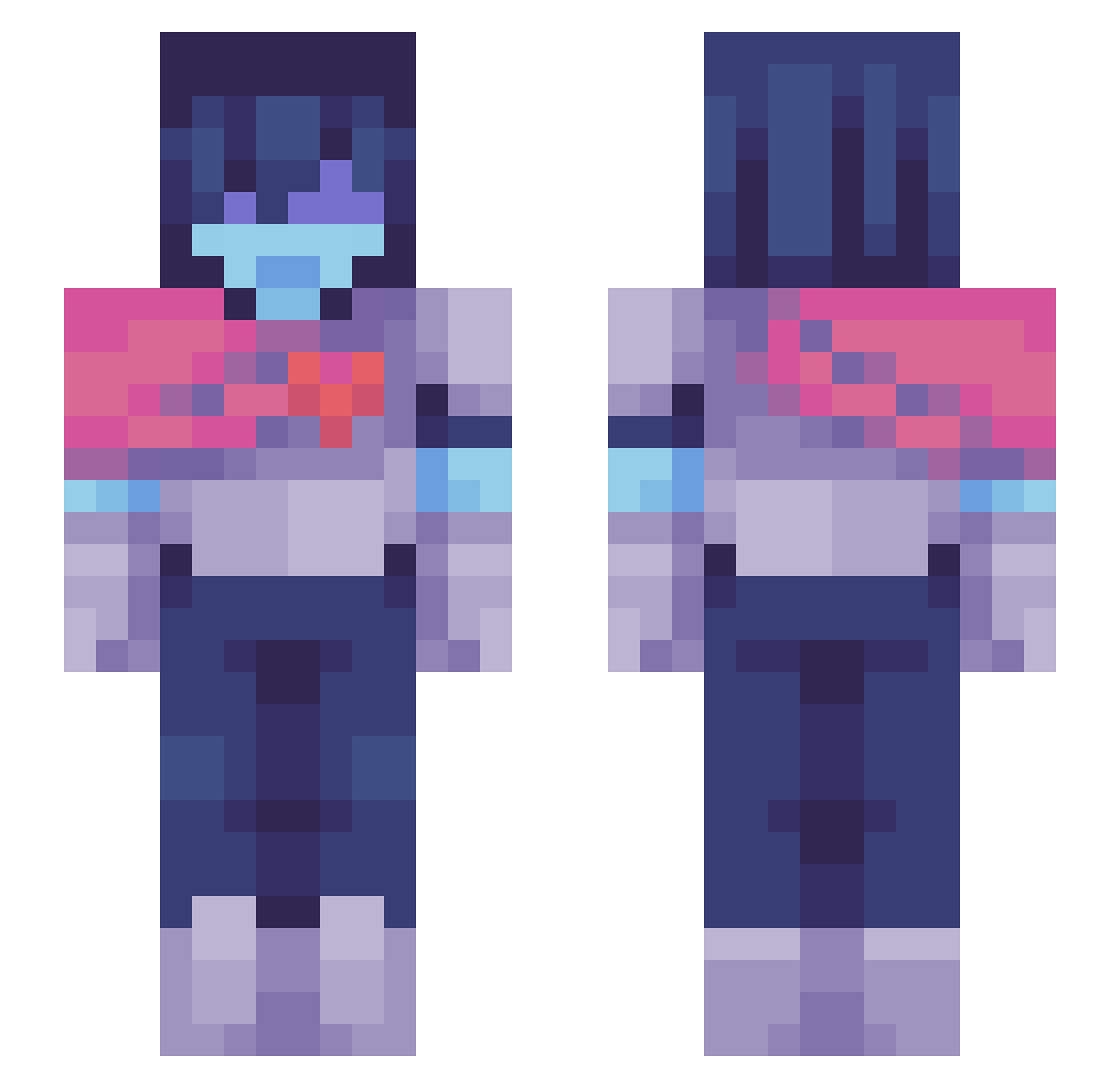 _Ouroboros_ Minecraft skin, front and back view