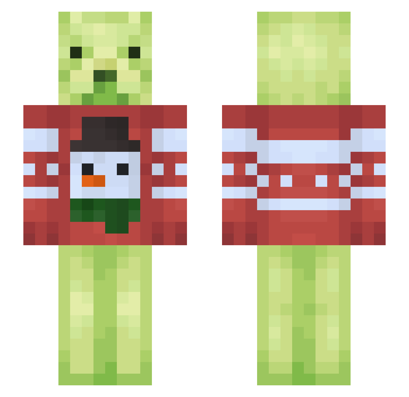 Urhy Minecraft skin, front and back view