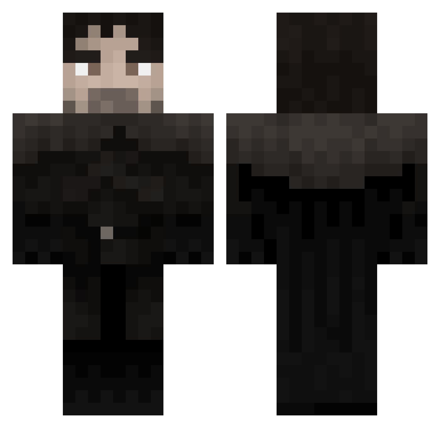 Moattias Minecraft skin, front and back view