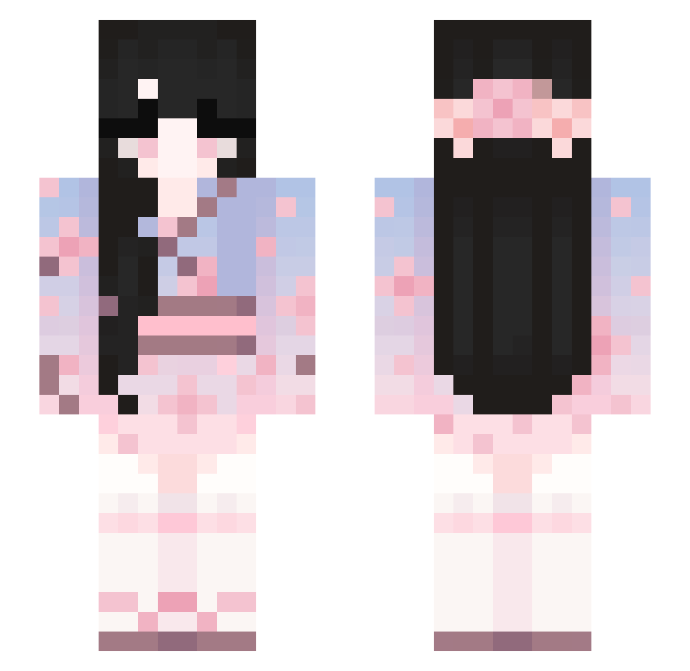 herx1ne Minecraft skin, front and back view