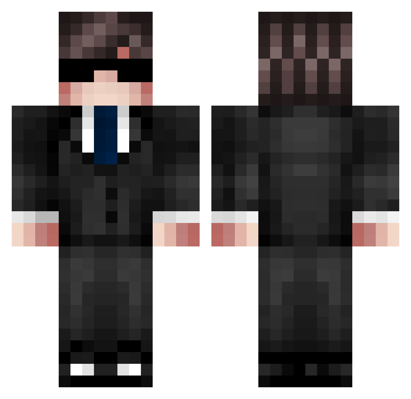 hidenosukeY Minecraft skin, front and back view