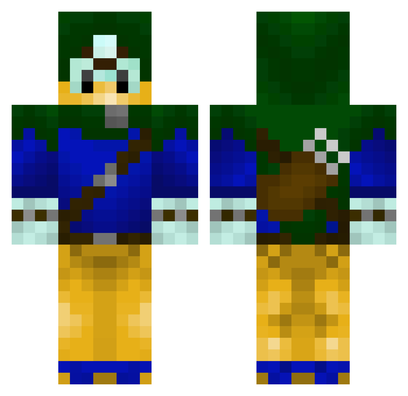 Storymode Minecraft skin, front and back view